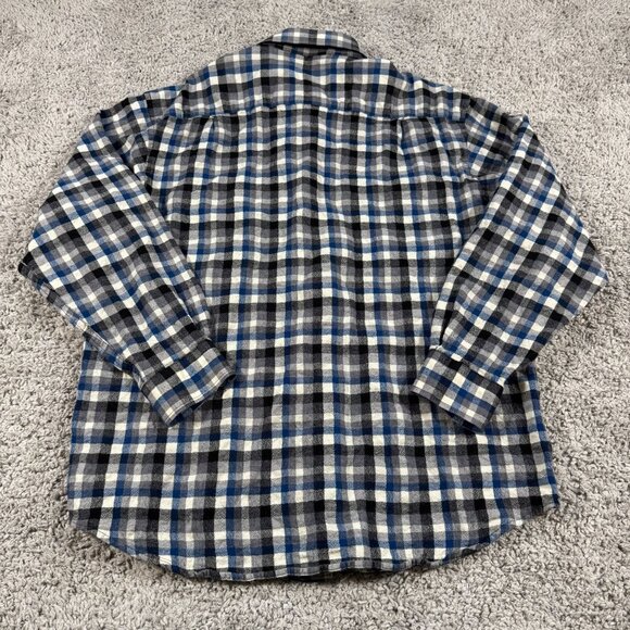 Pendleton SIr Pendleton Mens Wool Button Down Shirt Blue Black White XL** See me - Picture 6 of 7